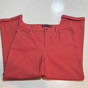 Gloria Vanderbilt Women's Straight Leg Jeans in Salmon.